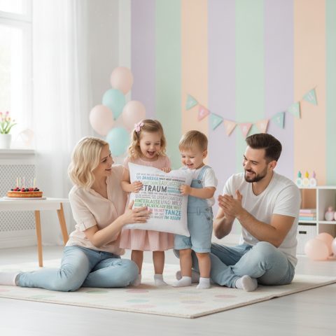 Kissen 40x40 "Lebe Deinen Traum" – Geschenk zum Geburtstag, Konfirmation & Abitur
