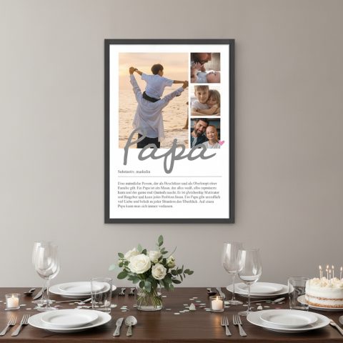 Geburtstagsgeschenk Papa: Fotoposter im Wörterbuchstil