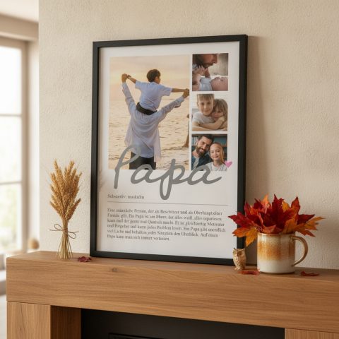 Personalisiertes Poster für Papa mit Fotos und Text