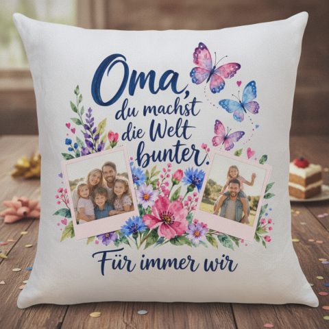 Personalisiertes Kissen zum Geburtstag der Oma