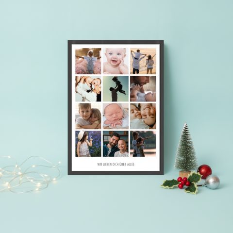 Geschenk für Mama zu Weihnachten: Bild mit Fotocollage A4