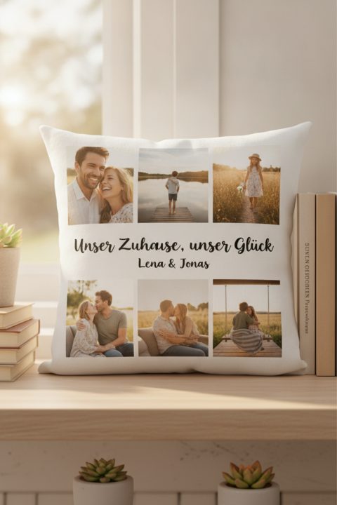 Personalisiertes Fotokissen zum Einzug