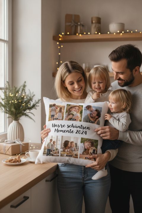 Fotokissen zu Weihnachten mit sechs Lieblingsbildern