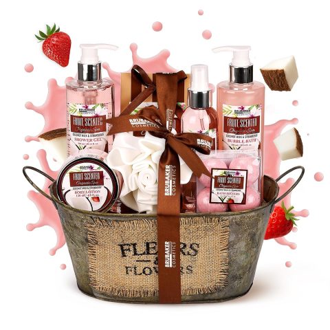 Bade-Set mit Kokos-Erdbeer-Duft als Wellness-Geschenk