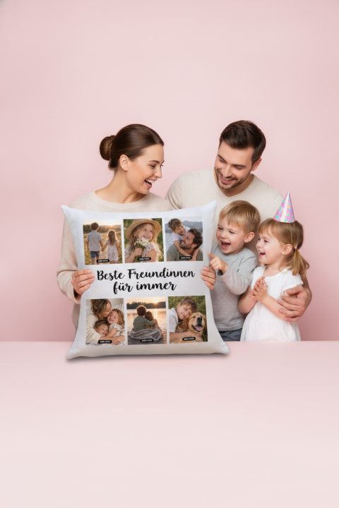 Fotokissen zum Geburtstag mit Wunschtext
