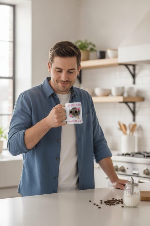 Sad Hamster Tasse in der Küche – Kaffee mit Meme-Humor