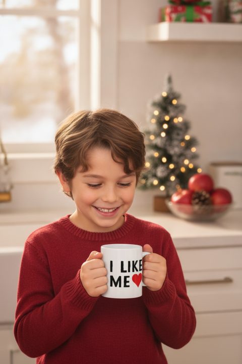 Spruchtasse „I like me“ – Geschenk für Kollegen