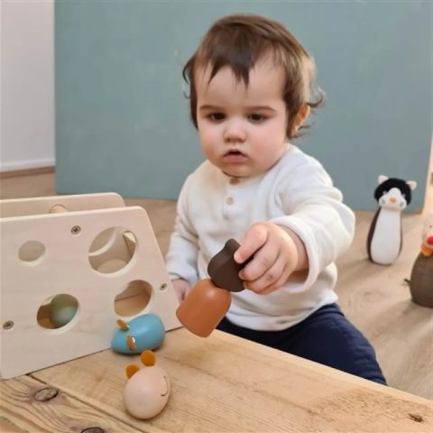 Käse-Steckspiel aus Holz für Kleinkinder ab 1 Jahr