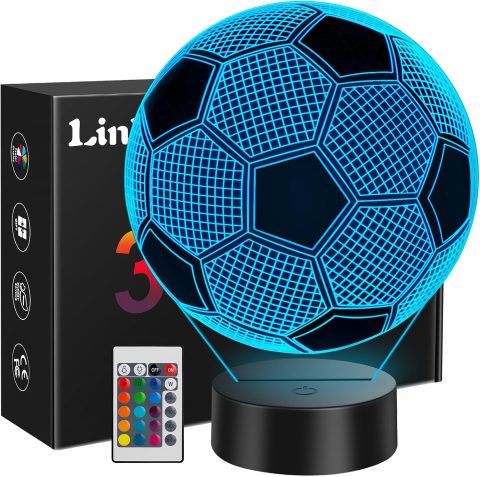3D-Fußball-Nachtlicht für fußballbegeisterte Jungs