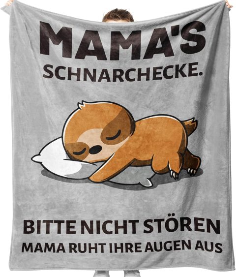 Kuschelige Faultier-Decke für Mama mit Spruch