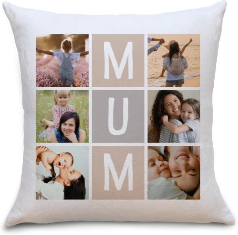 Fotokissen mit Fotocollage – Geschenk für Mama