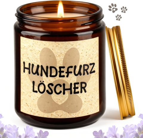 Lustige Duftkerze mit Spruch für Hundebesitzer
