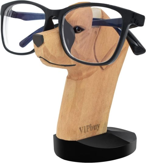 Brillenhalter aus Holz im Labrador-Look