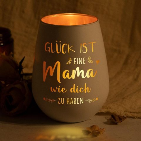 Windlicht mit Gravur – Geschenk für die Mama