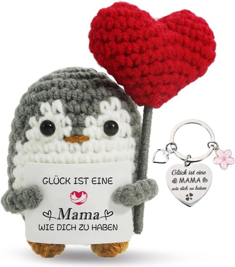 Pinguin-Set mit Schlüsselanhänger für Mama