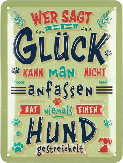Retro-Blechschild mit Hundespruch für Hundefans