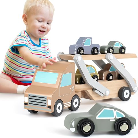 Autotransporter aus Holz – Geschenk ab 1 Jahr