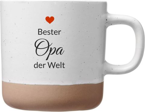 Keramiktasse mit rotem Herz und Aufschrift, Laser Tattoo Motiv, Geschenk zur Einweihung