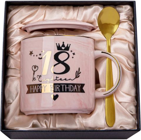 Rosa Tasse zum 18. Geburtstag für Mädchen