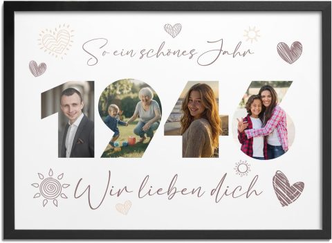 Personalisierter Bilderrahmen zum 80. Geburtstag für Oma
