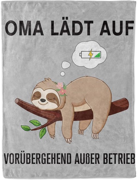 Kuscheldecke mit Botschaft für Oma – Geschenk zum Geburtstag
