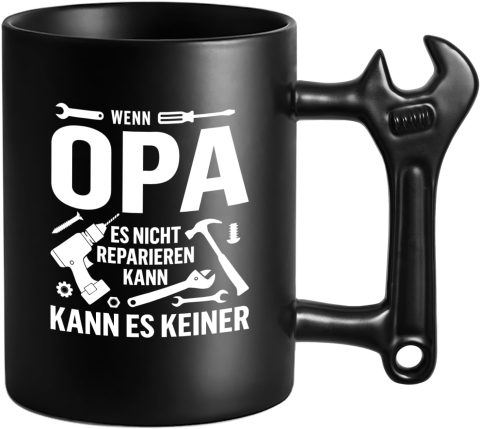 Opa-Tasse mit Schraubenschlüssel-Griff als Geschenk