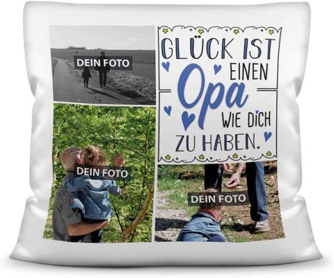 Foto-Kissen für Opa mit drei eigenen Bildern