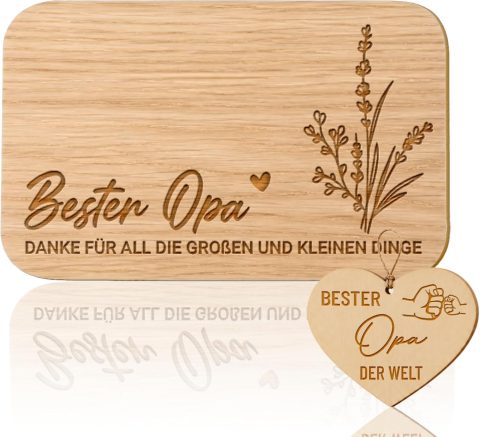 Frühstücksbrettchen mit Gravur für Opa – Geschenkidee