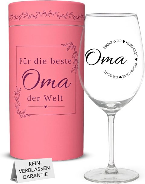 Weinglas mit Gravur für Oma – Geschenk zum Geburtstag