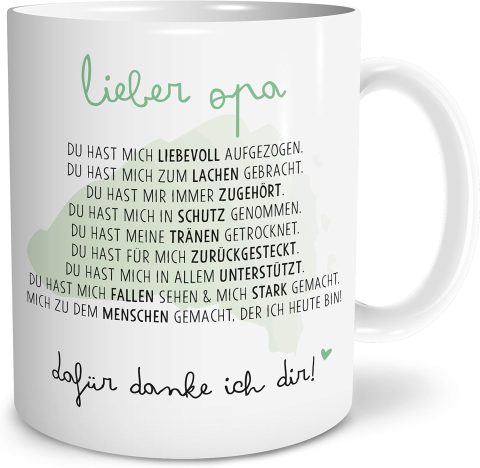 Tasse mit Spruch für Opa als Geschenk zur Einweihung