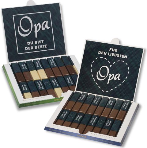 Aufkleber-Set „Danke Opa“ für Merci-Schokolade