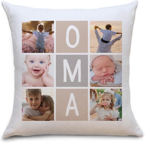 Fotokissen für Oma mit 6 eigenen Fotos gestalten