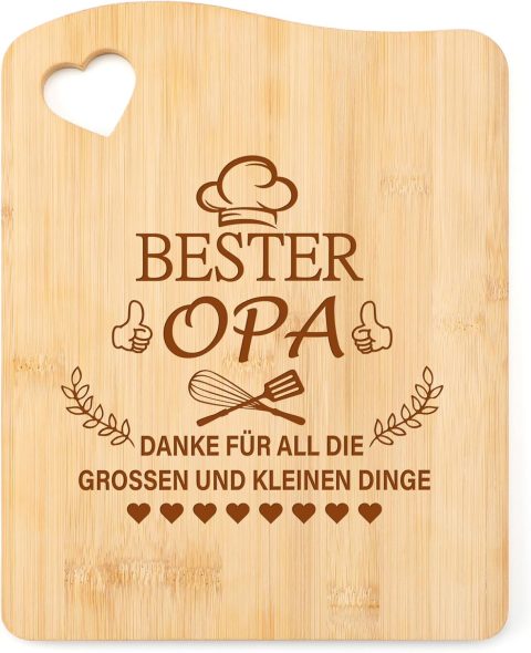 Bambus-Schneidebrett mit Widmung – Geschenk für Opa