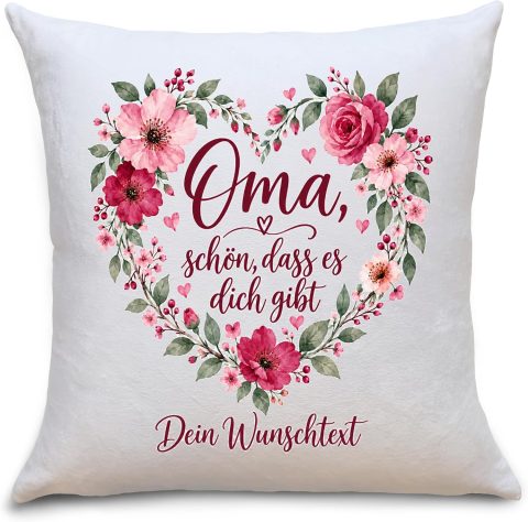 Personalisierbares Kissen für Oma – Geschenk von Enkeln