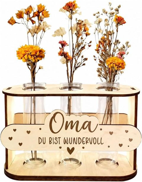 Vasenständer mit Gravur für Oma – Deko zum Geburtstag
