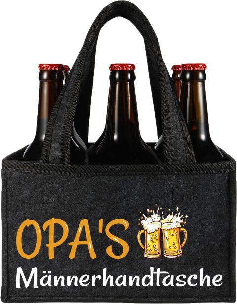 Männerhandtasche für Opa – Flaschenträger aus Filz