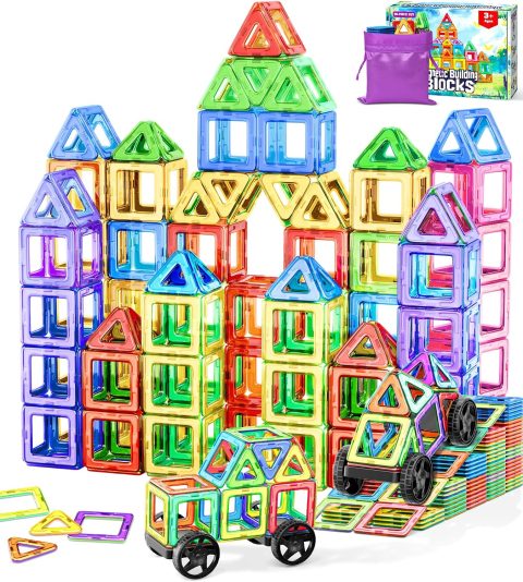 Magnetische Bausteine mit Autobasis für Kinder ab 3