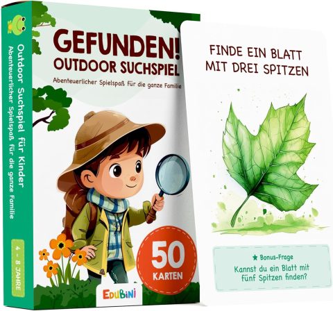 Outdoor-Suchspiel mit 50 Karten für Kinder ab 4 Jahren