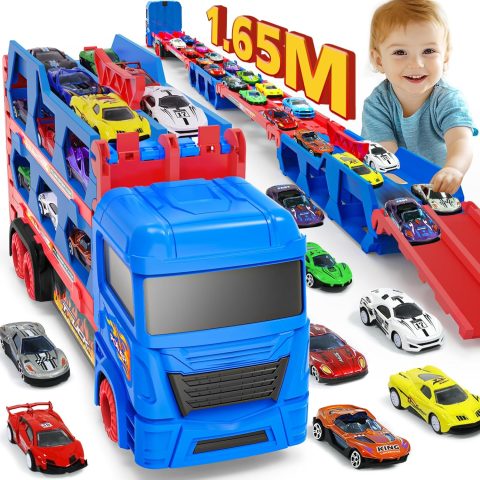 Auto-Transporter mit Rennbahn für Jungen ab 3 Jahren