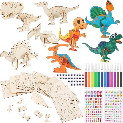 Dino-Bastelset aus Holz zum Bemalen für Kinder ab 4
