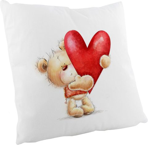 Zierkissen mit Herz und Bärchen – Geschenk für Kinder