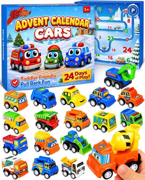Auto-Adventskalender für Kleinkinder mit Spielmatte