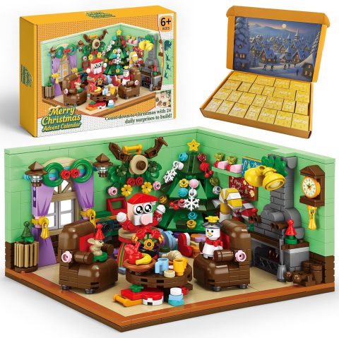 Bausteine-Adventskalender: Weihnachtszimmer zum Selberbauen
