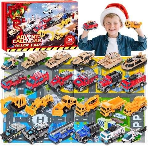 Auto-Adventskalender für Kinder ab 3 mit Spielmatte