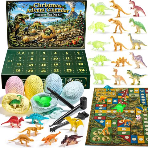 Dino-Adventskalender für Kinder zum Ausgraben und Spielen