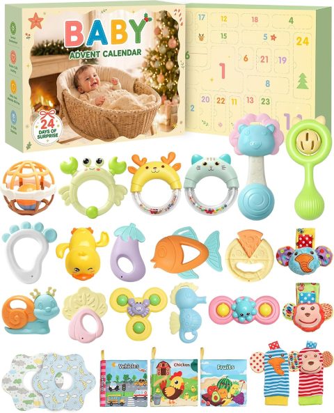 Baby-Adventskalender mit 24 Spielzeugen zur ersten Weihnacht