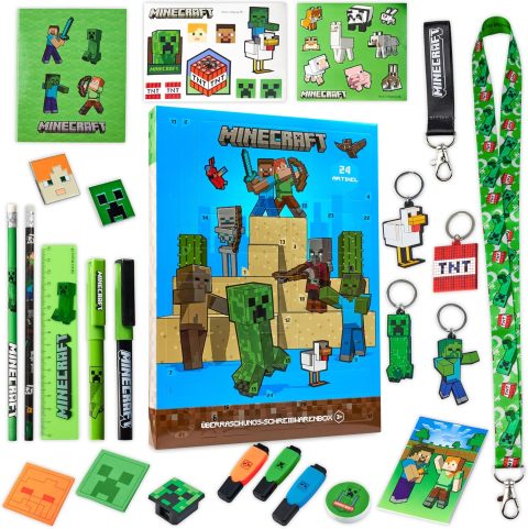 Minecraft-Adventskalender mit Schreibwaren für Kinder