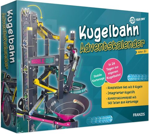 Kugelbahn-Adventskalender zum Selberbauen für Kinder