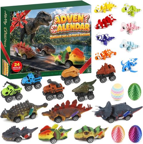 Dino- und Auto-Adventskalender für Jungen ab 3 Jahren