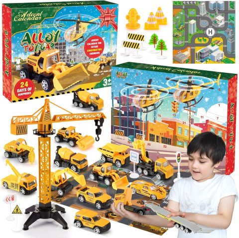Auto-Adventskalender für Kinder – Baustellenfahrzeuge